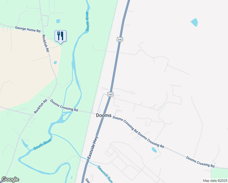 map of restaurants, bars, coffee shops, grocery stores, and more near 32 Bradley Lane in Waynesboro
