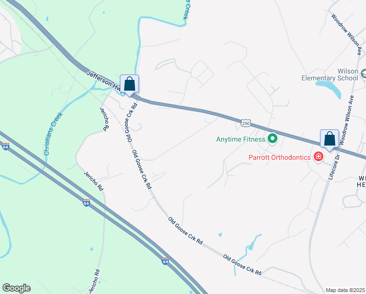 map of restaurants, bars, coffee shops, grocery stores, and more near 98 Greenview Drive in Staunton