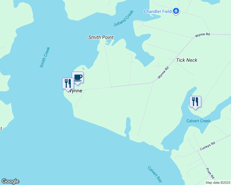 map of restaurants, bars, coffee shops, grocery stores, and more near 48457 Wynne Road in Ridge