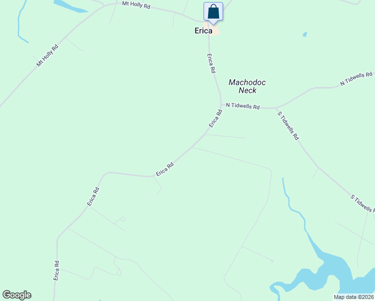 map of restaurants, bars, coffee shops, grocery stores, and more near 2499 Erica Road in Montross