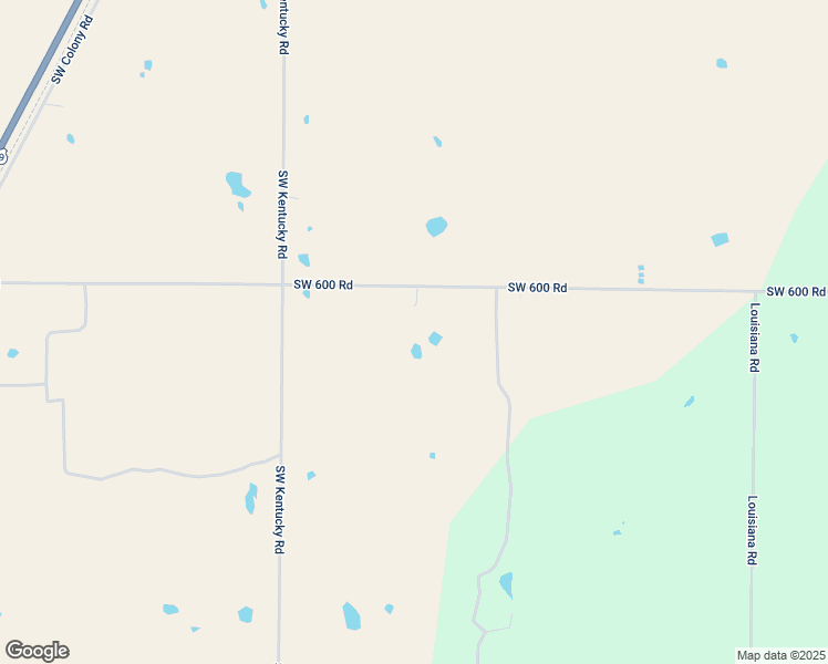 map of restaurants, bars, coffee shops, grocery stores, and more near 20262 Southwest 600 Road in Welda
