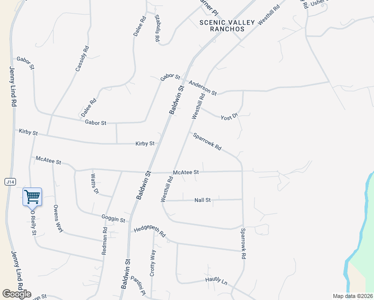 map of restaurants, bars, coffee shops, grocery stores, and more near 7529 Westhill Road in Valley Springs