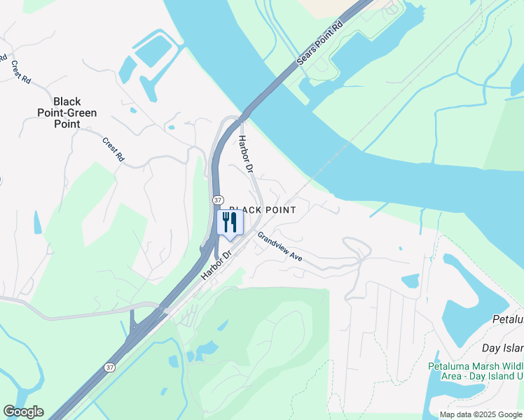 map of restaurants, bars, coffee shops, grocery stores, and more near in Black Point-Green Point