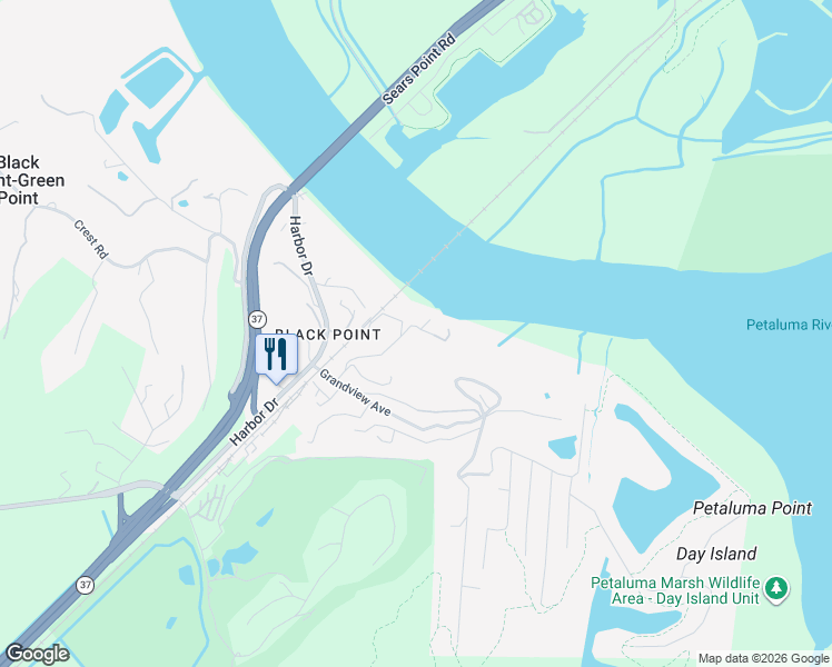 map of restaurants, bars, coffee shops, grocery stores, and more near 23 Hillside Terrace in Novato