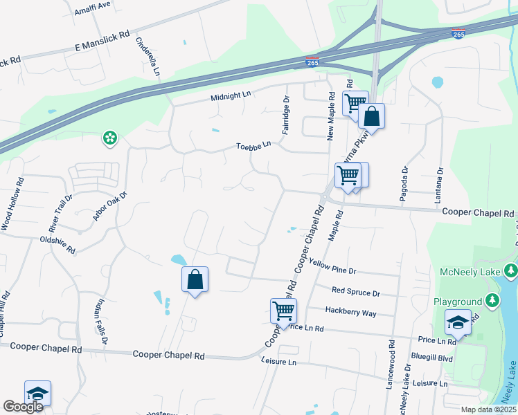 map of restaurants, bars, coffee shops, grocery stores, and more near 6600 Hidden Hollow Court in Louisville