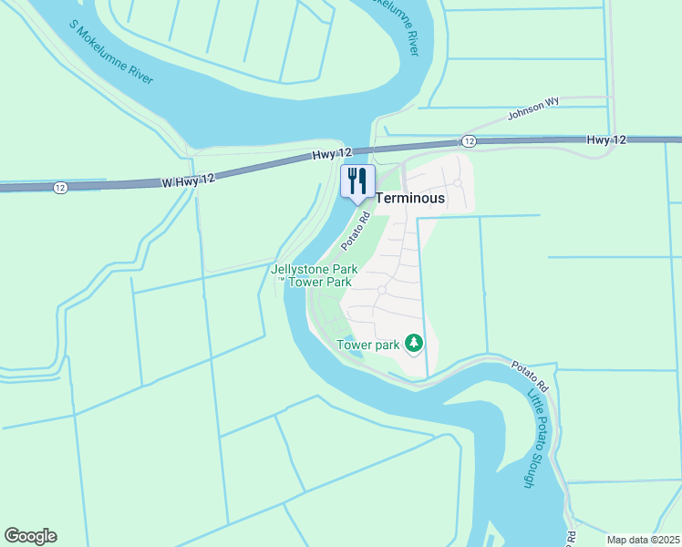 map of restaurants, bars, coffee shops, grocery stores, and more near 14900 Highway 12 in Lodi