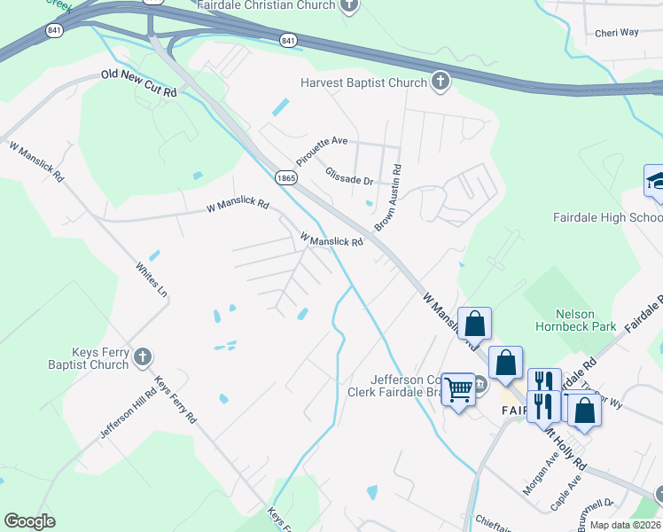map of restaurants, bars, coffee shops, grocery stores, and more near 321 Becket Avenue in Louisville