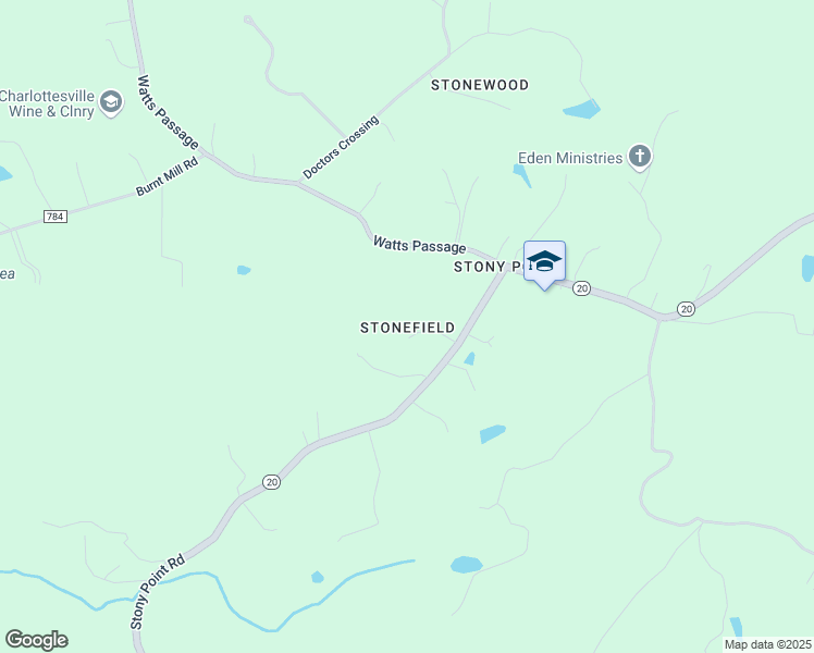 map of restaurants, bars, coffee shops, grocery stores, and more near 3796 Stony Point Rd in Charlottesville