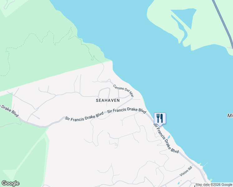 map of restaurants, bars, coffee shops, grocery stores, and more near 75 Via De La Vista in Inverness