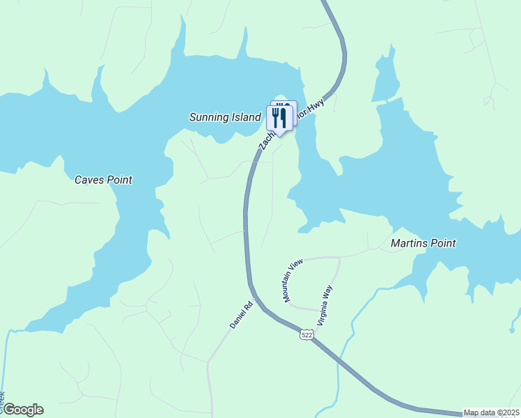 map of restaurants, bars, coffee shops, grocery stores, and more near 150 Stonewall Court in Mineral