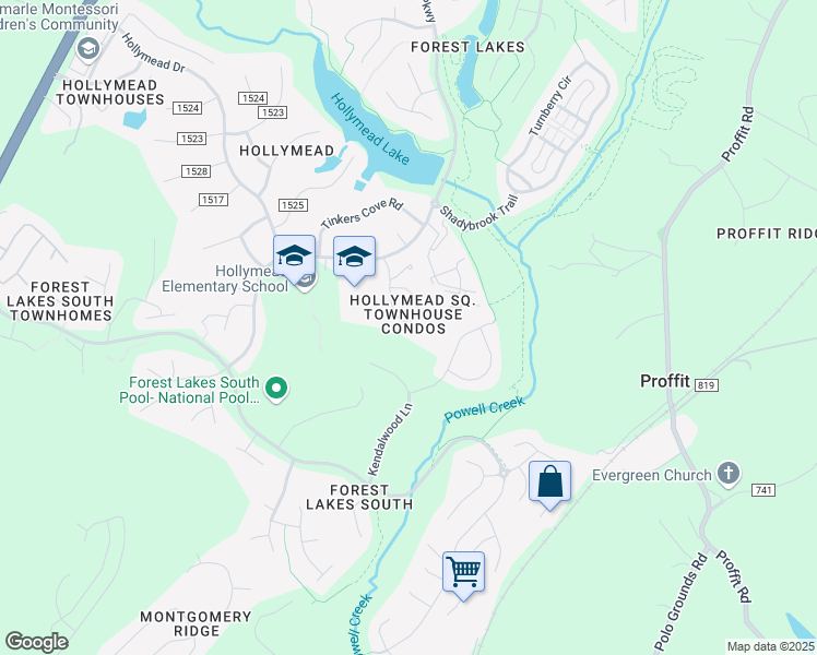 map of restaurants, bars, coffee shops, grocery stores, and more near 2668 Gatewood Circle in Charlottesville