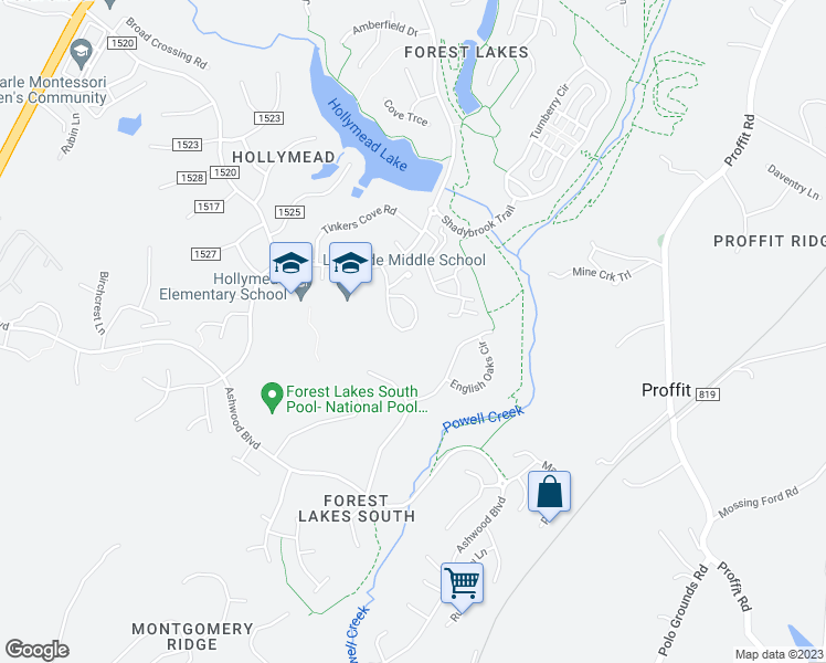 map of restaurants, bars, coffee shops, grocery stores, and more near 2678 Gatewood Circle in Charlottesville