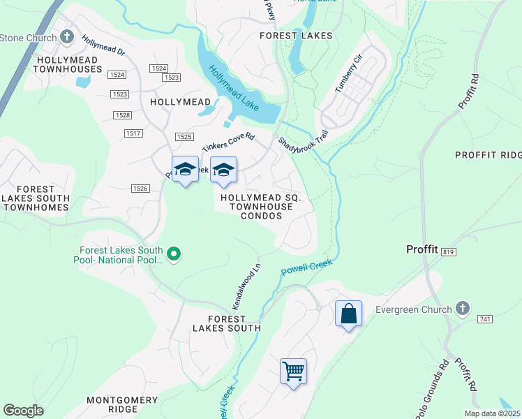 map of restaurants, bars, coffee shops, grocery stores, and more near 2743 Gatewood Circle in Charlottesville