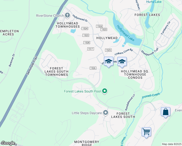 map of restaurants, bars, coffee shops, grocery stores, and more near 2765-2771 Peppervine Court in Charlottesville