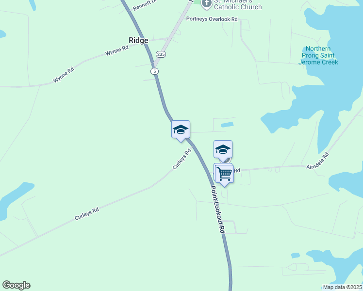 map of restaurants, bars, coffee shops, grocery stores, and more near in Ridge