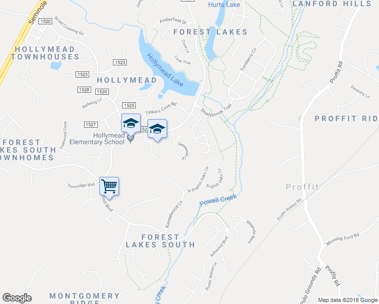map of restaurants, bars, coffee shops, grocery stores, and more near 2702 Gatewood Circle in Charlottesville
