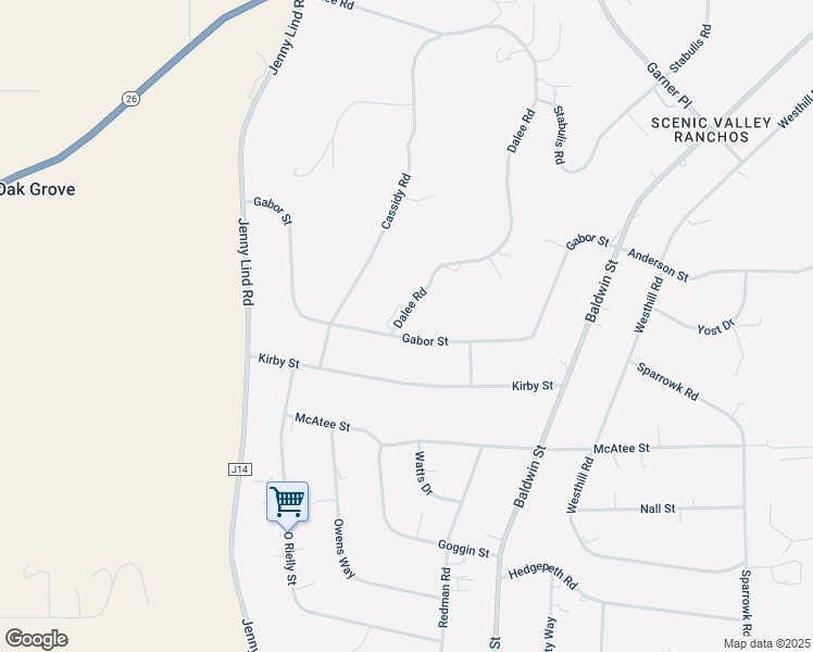 map of restaurants, bars, coffee shops, grocery stores, and more near 7469 Gabor Street in Valley Springs