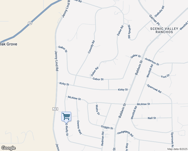 map of restaurants, bars, coffee shops, grocery stores, and more near 7469 Gabor Street in Valley Springs