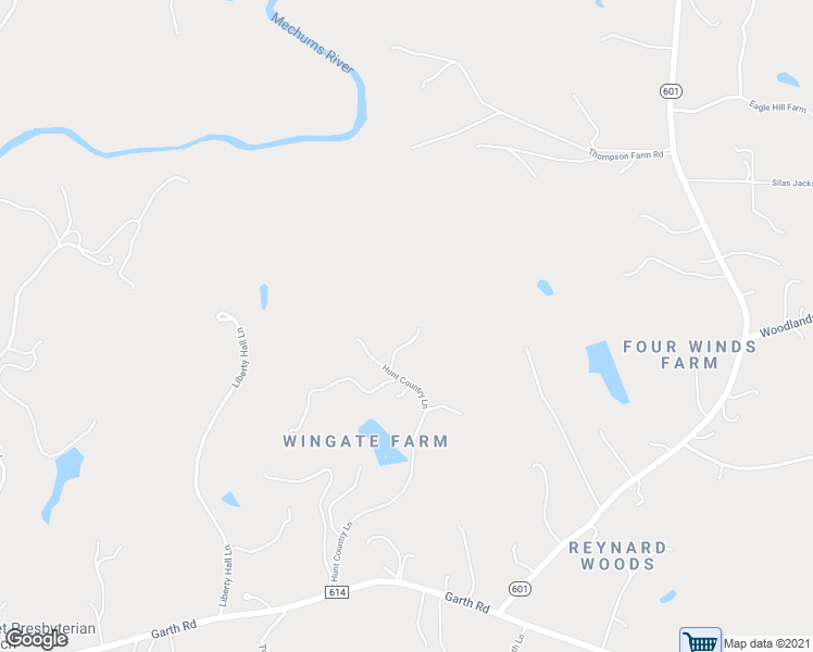 map of restaurants, bars, coffee shops, grocery stores, and more near 2705 Hunt Country Lane in Charlottesville