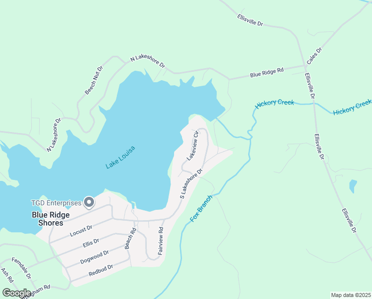 map of restaurants, bars, coffee shops, grocery stores, and more near 161 Lakeview Circle in Louisa