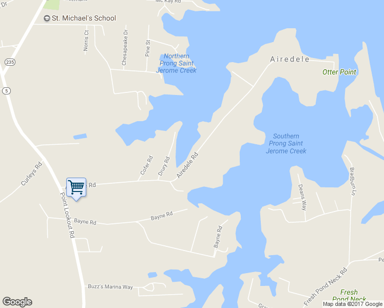 map of restaurants, bars, coffee shops, grocery stores, and more near 49716 Airedele Road in Ridge