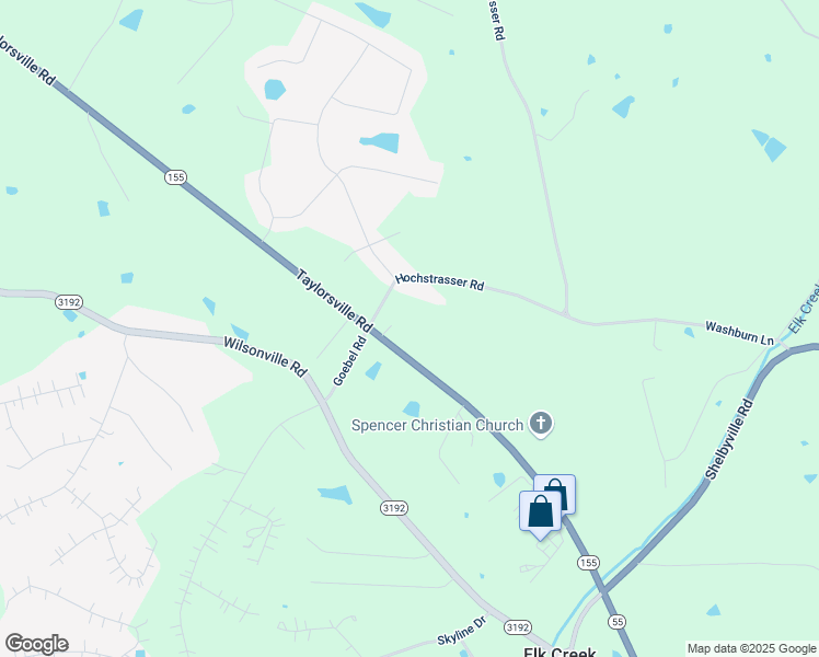 map of restaurants, bars, coffee shops, grocery stores, and more near 6102 Taylorsville Road in Spencer County