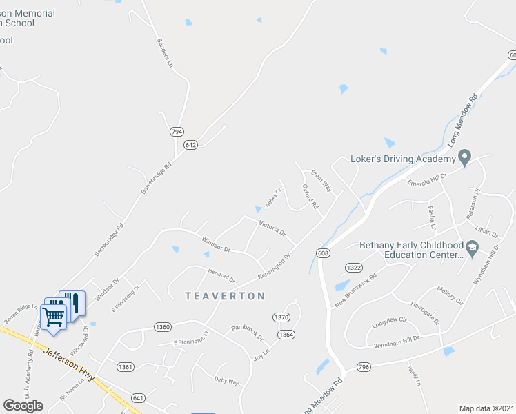 map of restaurants, bars, coffee shops, grocery stores, and more near 45 Abbey Court in Fishersville