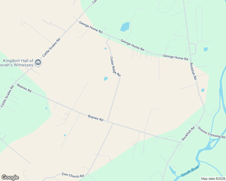 map of restaurants, bars, coffee shops, grocery stores, and more near 106 Cedar Ridge Road in Waynesboro