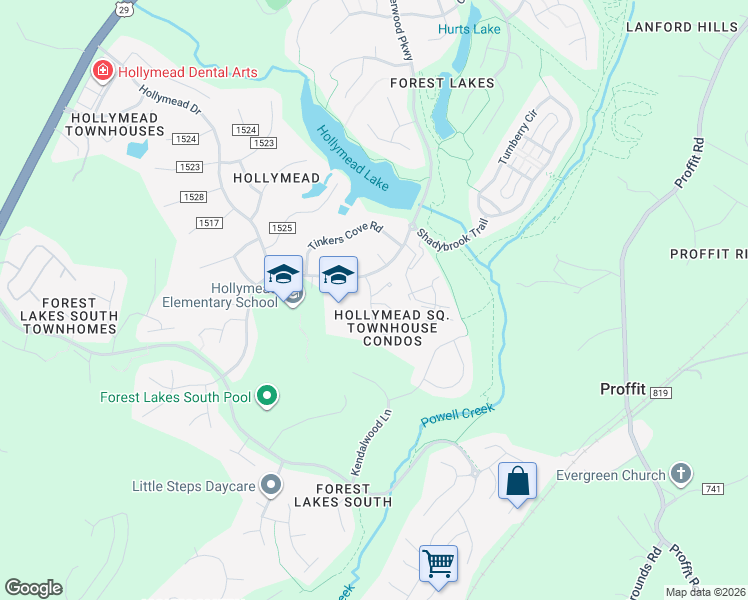 map of restaurants, bars, coffee shops, grocery stores, and more near 1820 Charles Court in Charlottesville