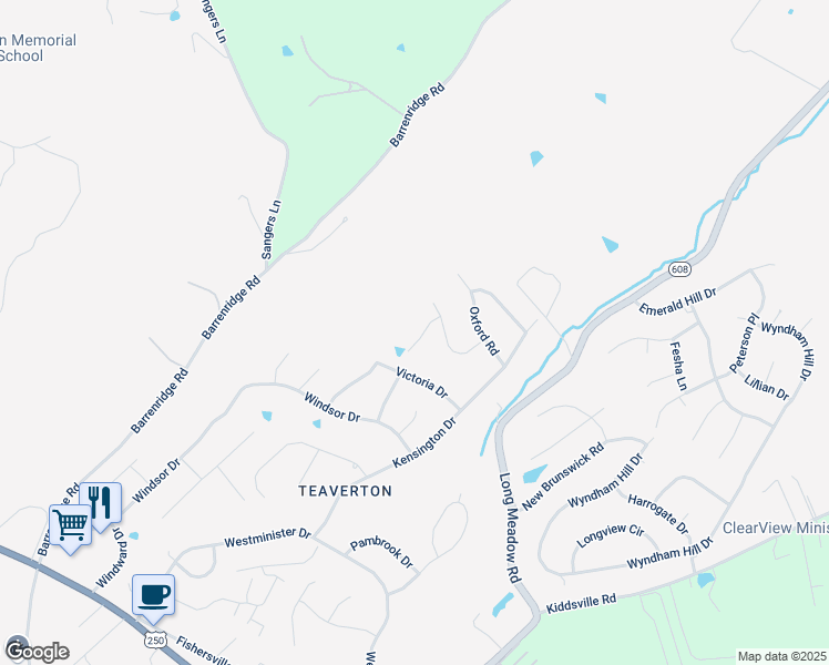map of restaurants, bars, coffee shops, grocery stores, and more near 27 Abbey Court in Fishersville