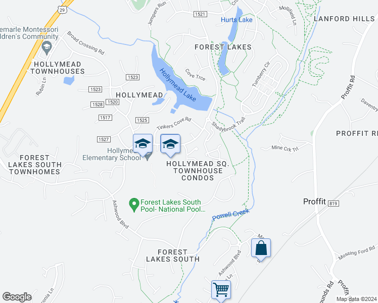 map of restaurants, bars, coffee shops, grocery stores, and more near 1828 Charles Court in Charlottesville