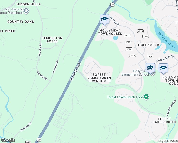 map of restaurants, bars, coffee shops, grocery stores, and more near 1434-1498 Ridgewood Circle in Charlottesville