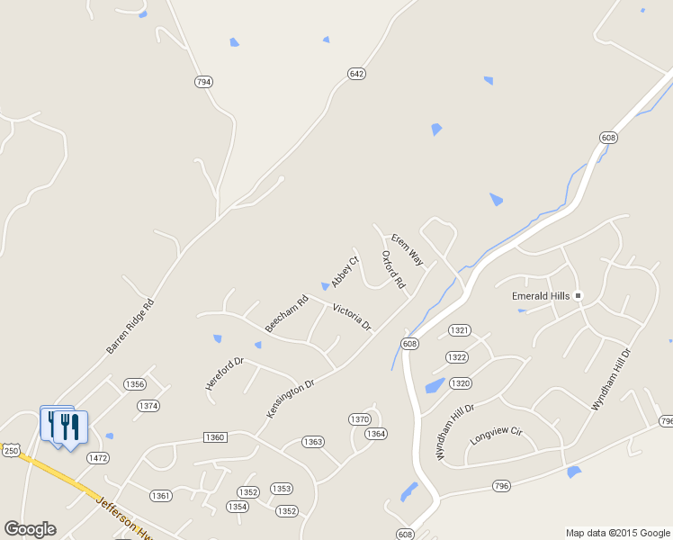 map of restaurants, bars, coffee shops, grocery stores, and more near 27 Abbey Court in Fishersville