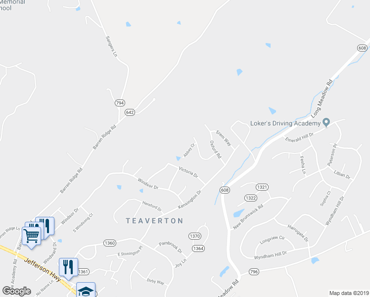 map of restaurants, bars, coffee shops, grocery stores, and more near 25 Abbey Court in Fishersville