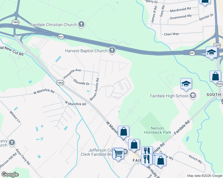 map of restaurants, bars, coffee shops, grocery stores, and more near 202 Pheasant Avenue in Louisville