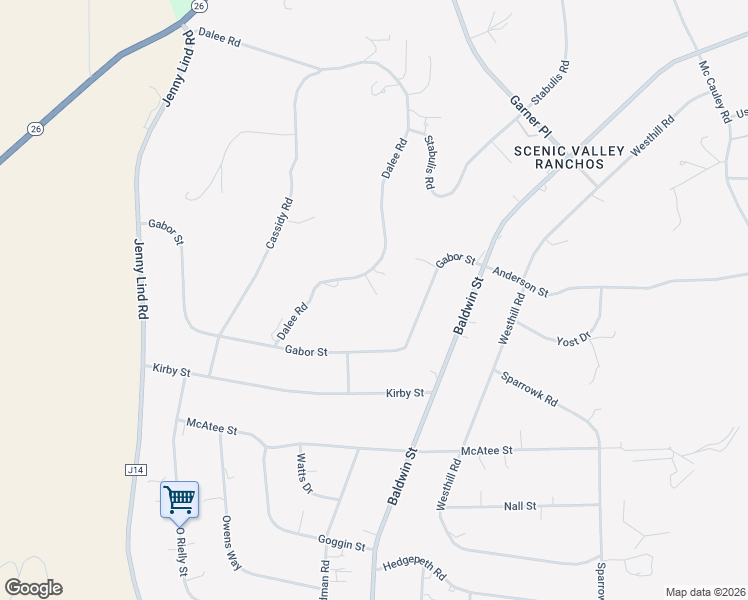 map of restaurants, bars, coffee shops, grocery stores, and more near 7303 Da Lee Road in Valley Springs