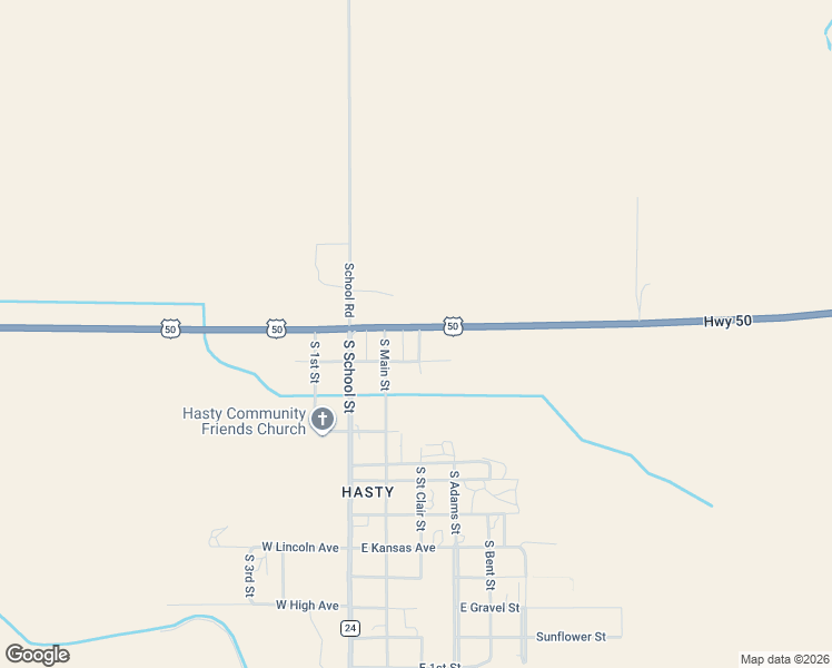 map of restaurants, bars, coffee shops, grocery stores, and more near 24200-24712 U.S. 50 in Bent County