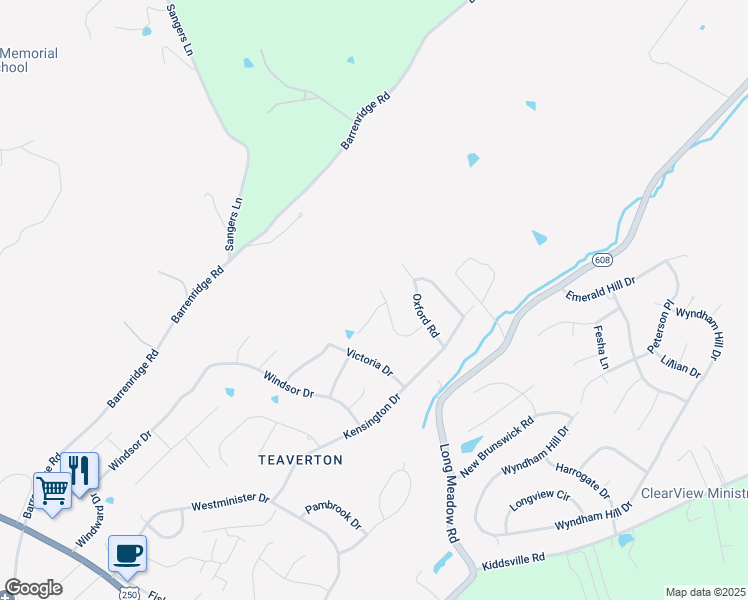 map of restaurants, bars, coffee shops, grocery stores, and more near 7 Abbey Court in Fishersville