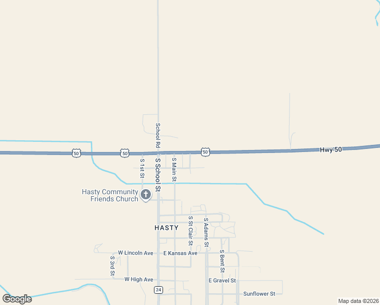 map of restaurants, bars, coffee shops, grocery stores, and more near 24200 U.S. 50 in Hasty
