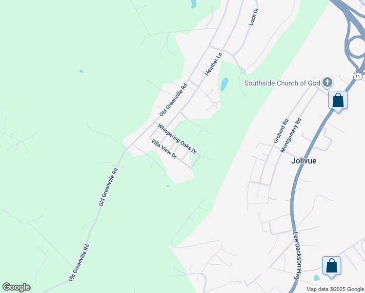 map of restaurants, bars, coffee shops, grocery stores, and more near 73 Whispering Oaks Drive in Staunton