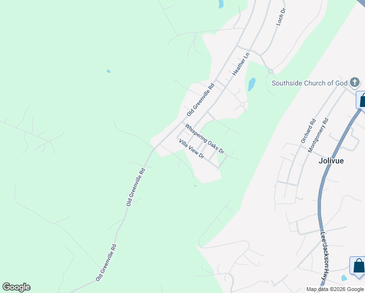 map of restaurants, bars, coffee shops, grocery stores, and more near 47 Villa View Drive in Staunton