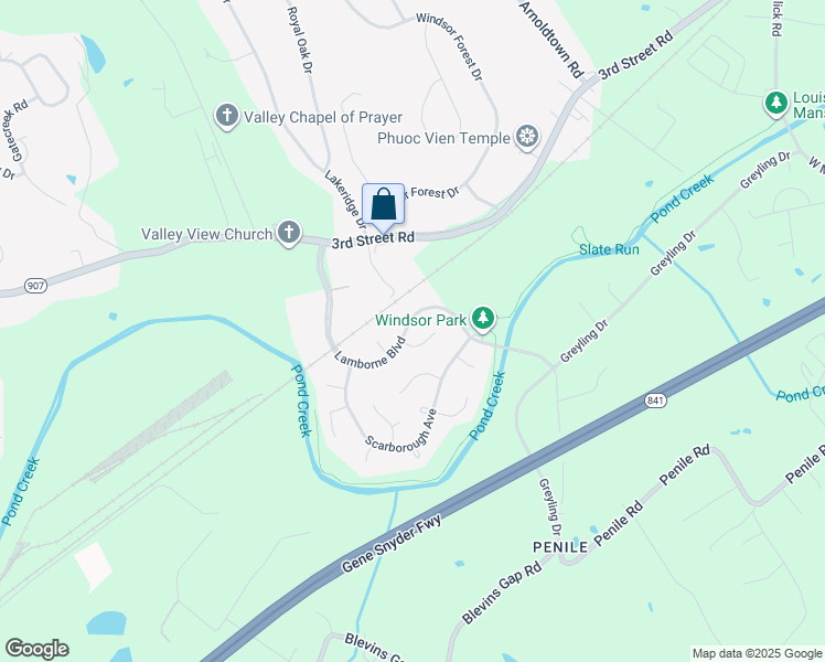 map of restaurants, bars, coffee shops, grocery stores, and more near 2508 Lamborne Boulevard in Louisville