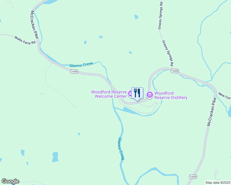 map of restaurants, bars, coffee shops, grocery stores, and more near 7565 McCracken Pike in Frankfort