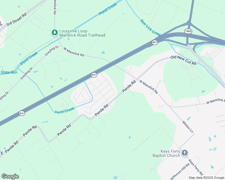 map of restaurants, bars, coffee shops, grocery stores, and more near 1220 Blackberry Drive in Louisville