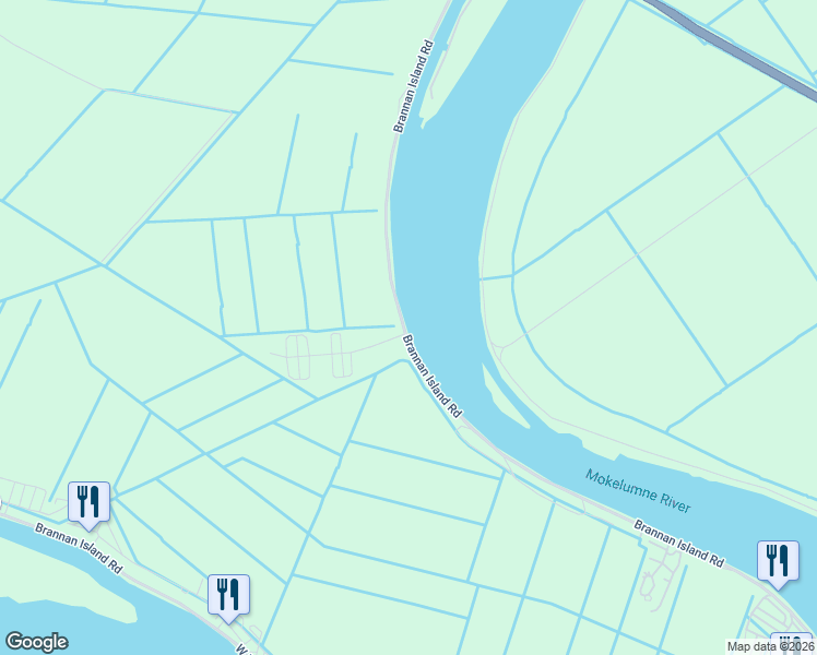 map of restaurants, bars, coffee shops, grocery stores, and more near 500 Brannan Island Road in Isleton