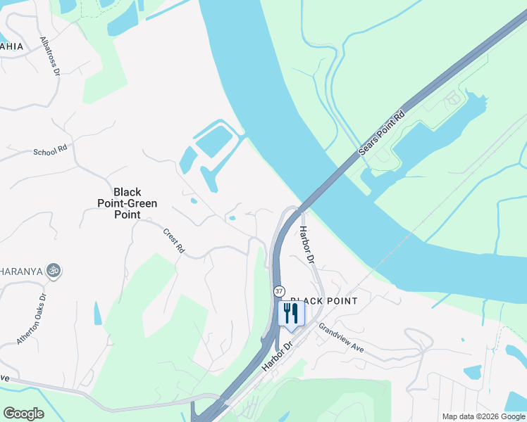 map of restaurants, bars, coffee shops, grocery stores, and more near 21 Bachelors Road in Novato