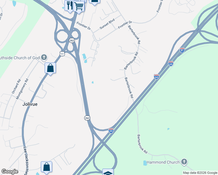 map of restaurants, bars, coffee shops, grocery stores, and more near in Staunton