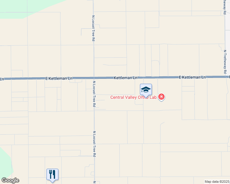 map of restaurants, bars, coffee shops, grocery stores, and more near 14880 North Locust Tree Road in Lodi