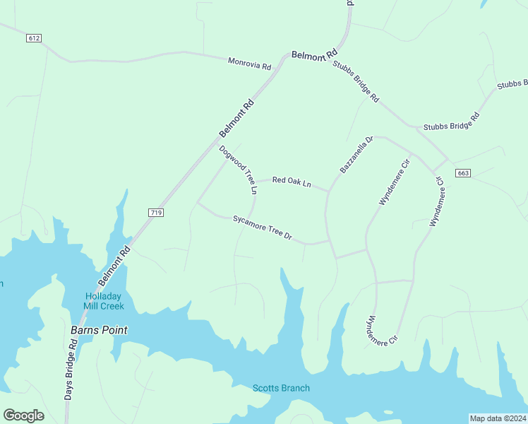 map of restaurants, bars, coffee shops, grocery stores, and more near 5703 Dogwood Tree Lane in Mineral
