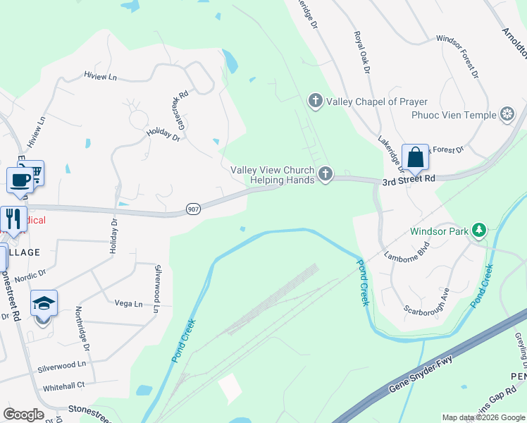 map of restaurants, bars, coffee shops, grocery stores, and more near 9209 3rd Street Road in Louisville